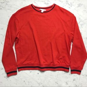Popsugar Red Crewneck Pullover Sweatshirt Small